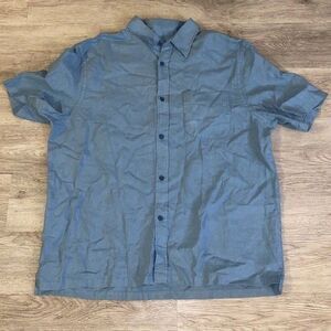 Outlier Ramie Shirt Mens XXL Button Up Short Camp Portugal Lightweight Blue